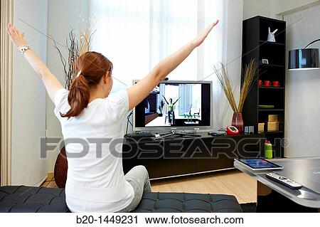 Stock Image - Rehabilitation therapy at home, Health and Biomedical applications, Vicomtech IK4, Centro de tecnologias de Interaccion Visual y Comunicaciones. Fotosearch