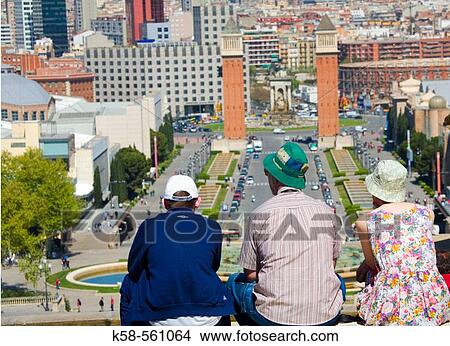 Picture - Reina Maria Cristina Avenue. Barcelona, Spain. Fotosearch