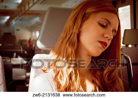 Relaxed girl in the train View Large Photo Image Stock Photo - Relaxed girl in the train. Fotosearch