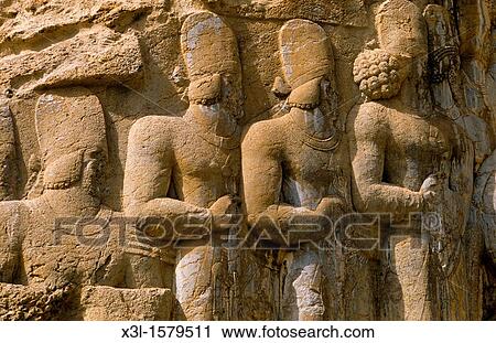 Relief in historic tomb of King Darius, Dareios II, Achaehenid burial site Naqsh-e Rostam, Rustam near Persepolis Iran View Large Photo Image Stock Image - Relief in historic tomb of King Darius, Dareios II, Achaehenid burial site Naqsh-e Rostam, Rustam near Persepolis Iran. Fotosearch