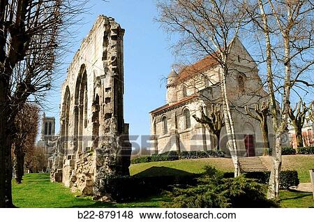 Remains of the ancient Romanesque church of Saint Pierre in Place Saint-Pierre, Soissons. Aisne, Picardy, France View Large Photo Image Stock Photo - Remains of the ancient Romanesque church of Saint Pierre in Place Saint-Pierre, Soissons. Aisne, Picardy, France. Fotosearch