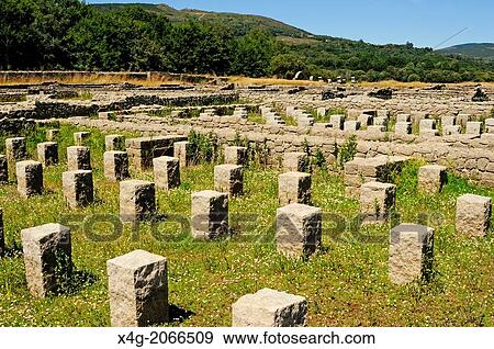 Stock Photo - Remains of the roman military camp Aquis Querquennis, Bande, Ourense, Galicia, Spain.. Fotosearch