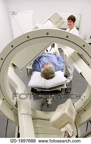 Stock Photo - renal scintigraphy, Scintigraphy is a form of diagnostic test used in nuclear medicine, wherein radioisotopes are taken internally, and the emitted radiation is captured by external detectors gamma cameras to form two-dimensional images. Fotosearch