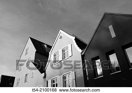 Renovated old town houses in Memmingen / Bavaria View Large Photo Image Stock Photo - Renovated old town houses in Memmingen / Bavaria. Fotosearch