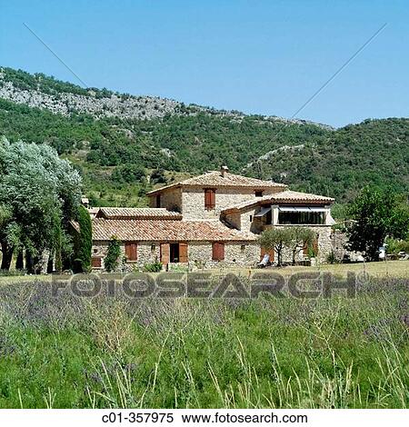 Renovated water driven olive mill house. Dr? me, Provence. France. View Large Photo Image Stock Photography - Renovated water driven olive mill house. Dr? me, Provence. France.. Fotosearch