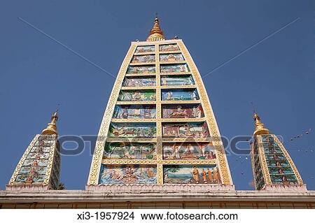 Replica of Mahabodhi Paya, at Shwedagon Pagoda, Yangon, (Rangoon), Myanmar, (Burma). View Large Photo Image Picture - Replica of Mahabodhi Paya, at Shwedagon Pagoda, Yangon, (Rangoon), Myanmar, (Burma).. Fotosearch