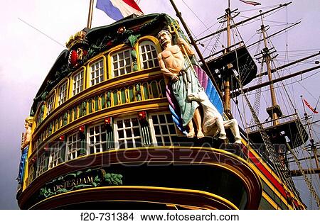 Replica of the? Amsterdam?, Dutch East India Company cargo ship moored next to the Netherlands Maritime Museum, Amsterdam, The Netherlands View Large Photo Image Picture - Replica of the? Amsterdam?, Dutch East India Company cargo ship moored next to the Netherlands Maritime Museum, Amsterdam, The Netherlands. Fotosearch