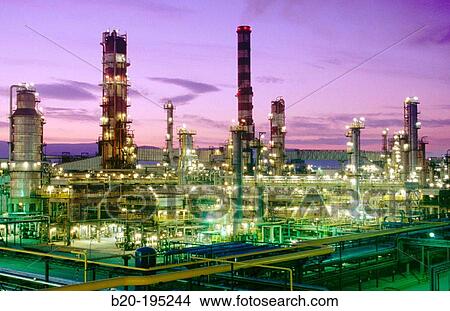 Picture - Repsol-YPF oil refinery. Tarragona province. Spain. Fotosearch
