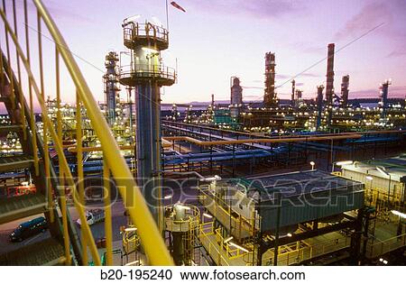 Stock Image - Repsol-YPF oil refinery. Tarragona province. Spain. Fotosearch