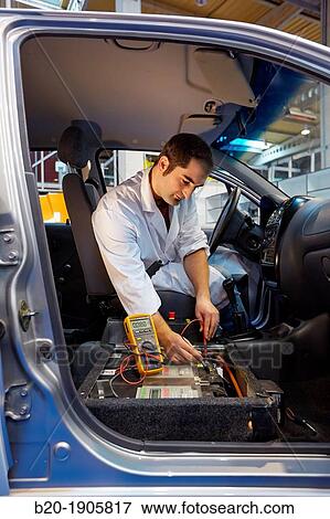 Stock Photo - Research and development in electric vehicles. Fotosearch