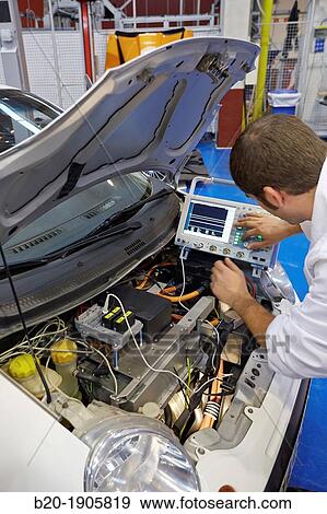 Stock Photo - Research and development in electric vehicles. Fotosearch