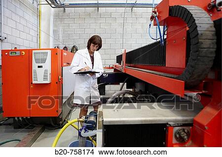 Researcher checking abrasive waterjet technology cutting machine for metals and nonmetal materials, Fatronik-Tecnalia, Research and Technology Center, Donostia, Basque Country, Spain View Large Photo Image Picture - Researcher checking abrasive waterjet technology cutting machine for metals and nonmetal materials, Fatronik-Tecnalia, Research and Technology Center, Donostia, Basque Country, Spain. Fotosearch