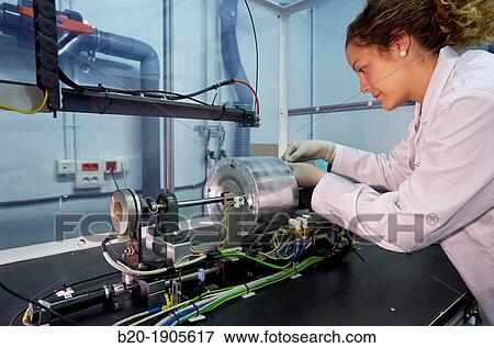 Stock Photo - Researcher testing, Development of nanofibers by electrospinning, Industry, Tecnalia Research & innovation, Technology and Research Centre, Miramon Technological Park, San Sebastian, Donostia, Gipuzkoa, Basque Country, Spain. Fotosearch