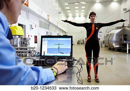 Researcher wearing a full body suit? Ergomoven? designed specifically for human motion capture, AZTI-Tecnalia Marine and Food Research Center pilot plant, Derio, Bizkaia, Euskadi, Spain View Large Photo Image Stock Image - Researcher wearing a full body suit? Ergomoven? designed specifically for human motion capture, AZTI-Tecnalia Marine and Food Research Center pilot plant, Derio, Bizkaia, Euskadi, Spain. Fotosearch