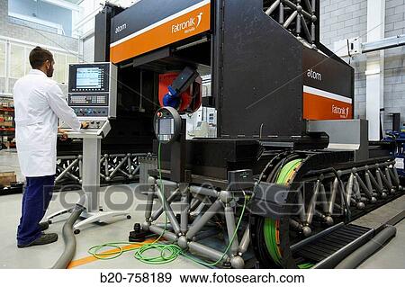 Stock Photo - Researcher working on Atom friction stir welding machine, Fatronik-Tecnalia, Research and Technology Center, Donostia, Basque Country, Spain. Fotosearch