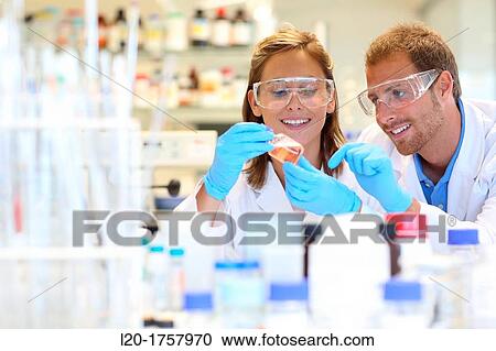 Stock Image - Researchers, Biological test laboratory, Tecnalia Foundation, Technology and Research Centre, San Sebastian Technological Park, Donostia, Gipuzkoa, Basque Country, Spain. Fotosearch
