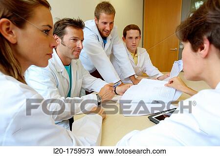 Stock Image - Researchers, Meeting, Tecnalia Foundation, Technology and Research Centre, San Sebastian Technological Park, Donostia, Gipuzkoa, Basque Country, Spain. Fotosearch