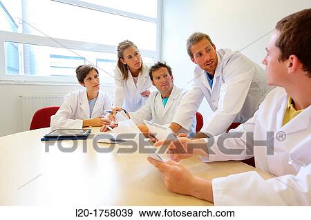 Stock Photo - Researchers, Meeting, Tecnalia Foundation, Technology and Research Centre, San Sebastian Technological Park, Donostia, Gipuzkoa, Basque Country, Spain. Fotosearch