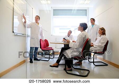 Stock Photograph - Researchers, Meeting, Tecnalia Foundation, Technology and Research Centre, San Sebastian Technological Park, Donostia, Gipuzkoa, Basque Country, Spain. Fotosearch