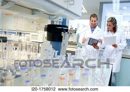 Stock Image - Researchers, Microbiology laboratory, Tecnalia Foundation, Technology and Research Centre, San Sebastian Technological Park, Donostia, Gipuzkoa, Basque Country, Spain. Fotosearch