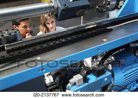 Stock Photo - Researchers. Prototype test bench for the development of electromechanical linear actuators for the aerospace industry. Technology and Research Center. Technological Park. San Sebastian. Donostia. Gipuzkoa. Basque Country. Spain.. Fotosearch