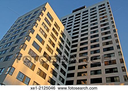 Residential buildings at sunset, Eix Macia, Sabadell, Catalonia, Spain View Large Photo Image Stock Photograph - Residential buildings at sunset, Eix Macia, Sabadell, Catalonia, Spain. Fotosearch