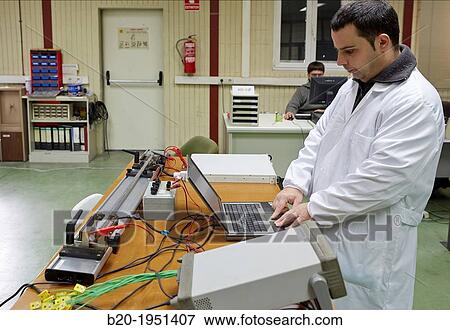 Stock Photo - Resistance measurement test. Low Voltage Electric Laboratory. Certification of electrical equipment. Technological Services to Industry. Tecnalia Research & innovation, Bizkaia, Basque Country, Spain.. Fotosearch