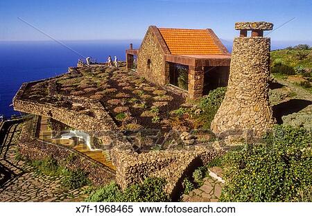 Restaurant designed by Cesar Manrique at El Mirador de la Pea, El Hierro, Canary Island, Spain, Europe. View Large Photo Image Stock Photography - Restaurant designed by Cesar Manrique at El Mirador de la Pea, El Hierro, Canary Island, Spain, Europe.. Fotosearch