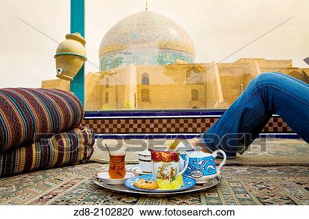 restaurant in Naghsh-e-Jahan street. isfahan. View Large Photo Image Stock Image - restaurant in Naghsh-e-Jahan street. isfahan.. Fotosearch