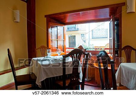 Restaurant, indoor view. Madrid, Spain. View Large Photo Image Stock Photograph - Restaurant, indoor view. Madrid, Spain.. Fotosearch