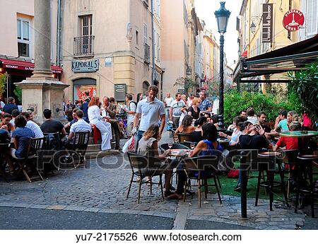 Restaurants at Place des Augustins in Aix-en-Provence city in France. View Large Photo Image Stock Photograph - Restaurants at Place des Augustins in Aix-en-Provence city in France.. Fotosearch