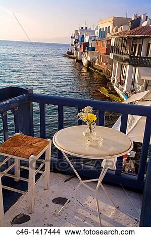 Restaurants in the quarter of Alefkandra Mykonos Cyclades Islands Greece View Large Photo Image Picture - Restaurants in the quarter of Alefkandra Mykonos Cyclades Islands Greece. Fotosearch