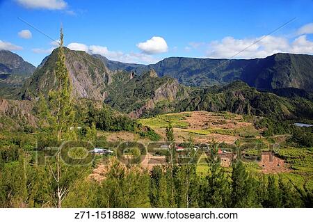 Reunion Island Indian Ocean, France, Cirque de Salazie. View Large Photo Image Stock Image - Reunion Island Indian Ocean, France, Cirque de Salazie.. Fotosearch