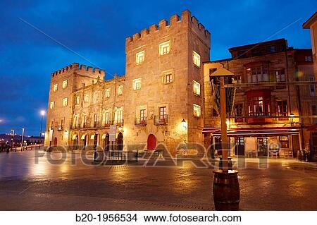 Revillagigedo Palace, Plaza del Marques, Gij? n, Asturias, Spain. View Large Photo Image Picture - Revillagigedo Palace, Plaza del Marques, Gij? n, Asturias, Spain.. Fotosearch