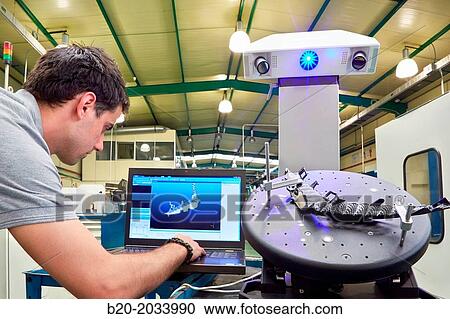 Rexcan CS +. White Light System. Technician inspecting production piece in 3D measurement system without contact. Innovative Metrology applied. Sariki Metrology. Elgoibar. Gipuzkoa. Basque Country. Spain. View Large Photo Image Stock Image - Rexcan CS +. White Light System. Technician inspecting production piece in 3D measurement system without contact. Innovative Metrology applied. Sariki Metrology. Elgoibar. Gipuzkoa. Basque Country. Spain.. Fotosearch