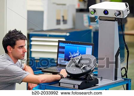 Rexcan CS +. White Light System. Technician inspecting production piece in 3D measurement system without contact. Innovative Metrology applied. Sariki Metrology. Elgoibar. Gipuzkoa. Basque Country. Spain. View Large Photo Image Stock Image - Rexcan CS +. White Light System. Technician inspecting production piece in 3D measurement system without contact. Innovative Metrology applied. Sariki Metrology. Elgoibar. Gipuzkoa. Basque Country. Spain.. Fotosearch