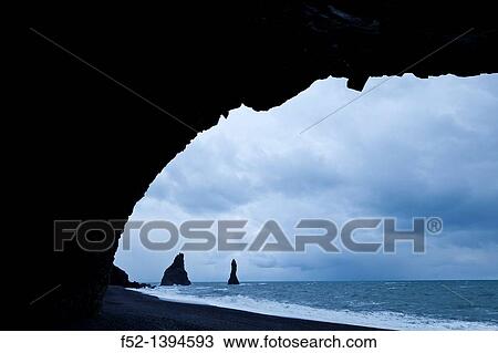Reynisdrangar, Vik, Southern Iceland, Iceland, Europe View Large Photo Image Stock Image - Reynisdrangar, Vik, Southern Iceland, Iceland, Europe. Fotosearch