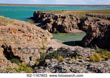 Stock Image - Ria Deseado Provincial Nature Preserve, Puerto Deseado, Patagonia, Argentina. Fotosearch