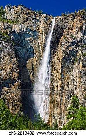 Stock Image - Ribbon Falls, Yosemite National Park, California USA.. Fotosearch