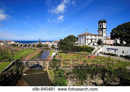 Ribeira Grande city gardens and town hall Azores islands, Portugal View Large Photo Image Stock Image - Ribeira Grande city gardens and town hall Azores islands, Portugal. Fotosearch