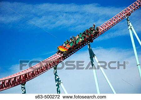 Riders on rollercoaster ride, Knott's Berry Farm, California View Large Photo Image Stock Image - Riders on rollercoaster ride, Knott's Berry Farm, California. Fotosearch