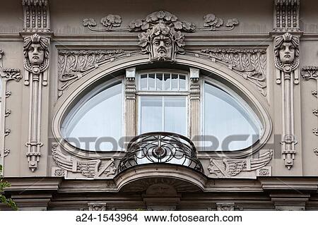 Riga City, Art Nouveau Building at Alberta Street, detail. View Large Photo Image Picture - Riga City, Art Nouveau Building at Alberta Street, detail.. Fotosearch