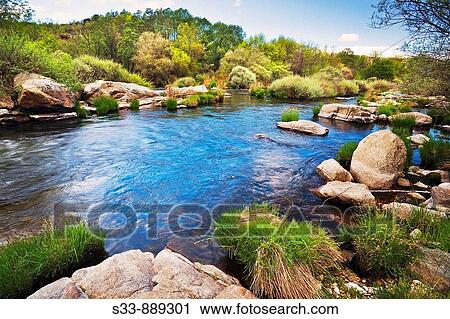 Rio Alberche en Navaluenga. Castile-Leon. Spain. View Large Photo Image Stock Image - Rio Alberche en Navaluenga. Castile-Leon. Spain.. Fotosearch