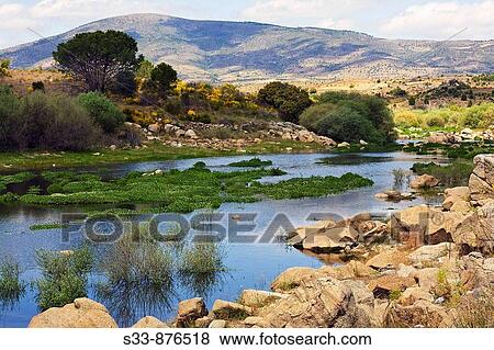 Rio Alberche y cerro Merino. Cebreros. Castile-Leon. Spain. View Large Photo Image Stock Photo - Rio Alberche y cerro Merino. Cebreros. Castile-Leon. Spain.. Fotosearch