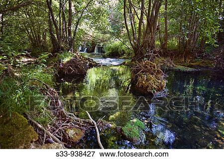 Stock Photo - Rio Rudr? n Valdelateja. Burgos, Castile-Leon, Spain. Fotosearch