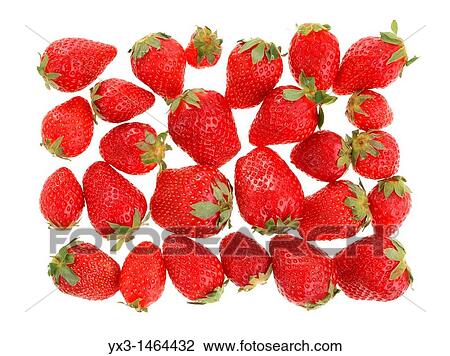 Stock Image - Ripe strawberries isolated on white. Fotosearch