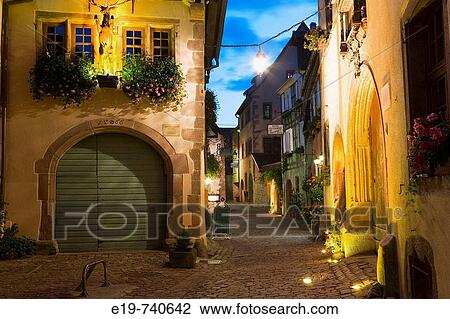 Riquewihr town, Alsace, France View Large Photo Image Stock Image - Riquewihr town, Alsace, France. Fotosearch