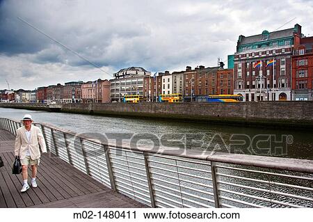 Stock Image - River Liffey in Dublin, Ireland. Fotosearch