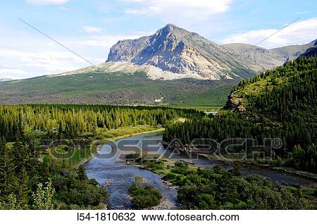 River Near Many Glacier Glacier National Park Montana MT US View Large Photo Image Stock Image - River Near Many Glacier Glacier National Park Montana MT US. Fotosearch