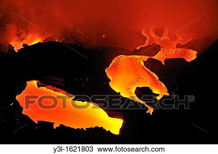 River of molten lava flowing to the sea, Kilauea Volcano, Big Island, Hawaii Islands, USA View Large Photo Image Stock Image - River of molten lava flowing to the sea, Kilauea Volcano, Big Island, Hawaii Islands, USA. Fotosearch